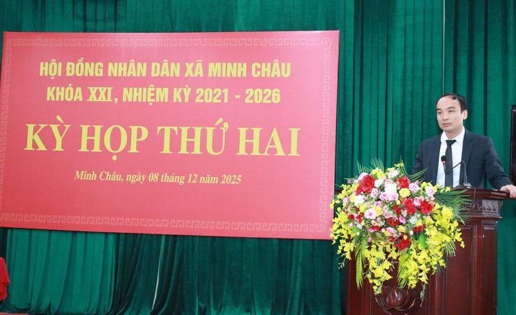 HĐND xã Minh Châu khóa XXI khai mạc Kỳ họp thứ Hai, đánh giá kết quả năm 2025 và Quyết Nghị nhiệm vụ năm 2026- Ảnh 9.
