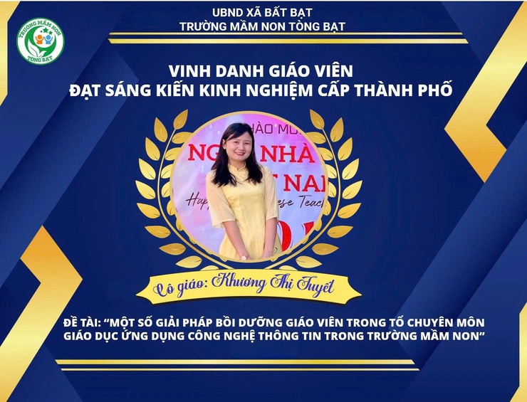 Vinh danh cô giáo Khương Thị Tuyết (Trường Mầm non Tòng Bạt) – Điểm sáng trong phong trào viết sáng kiến kinh nghiệm cấp thành phố năm 2025- Ảnh 1.