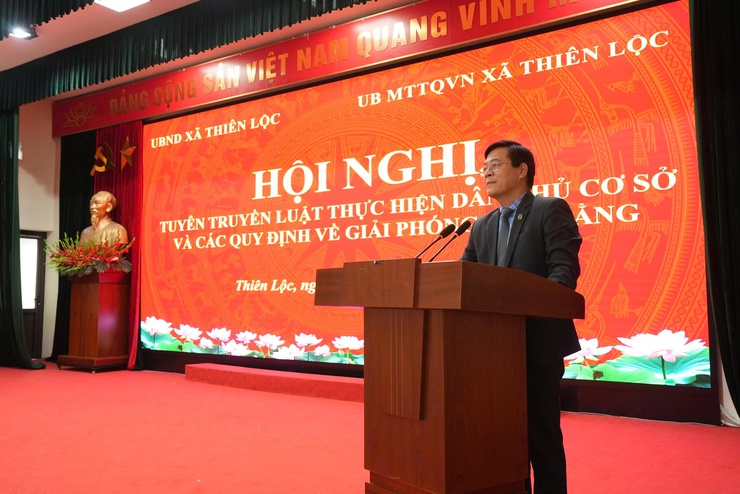 Hội nghị tuyên truyền Luật thực hiện dân chủ cơ sở và các qui định về giải phóng mặt bằng- Ảnh 3.