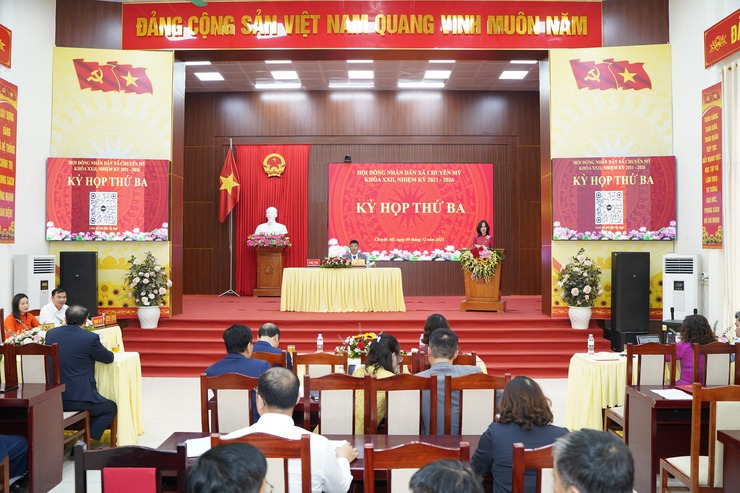 Kỳ họp thứ ba, HĐND xã Chuyên Mỹ khóa XXII, nhiệm kỳ 2021-2026- Ảnh 3.
