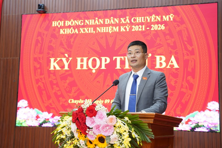 Kỳ họp thứ ba, HĐND xã Chuyên Mỹ khóa XXII, nhiệm kỳ 2021-2026- Ảnh 5.