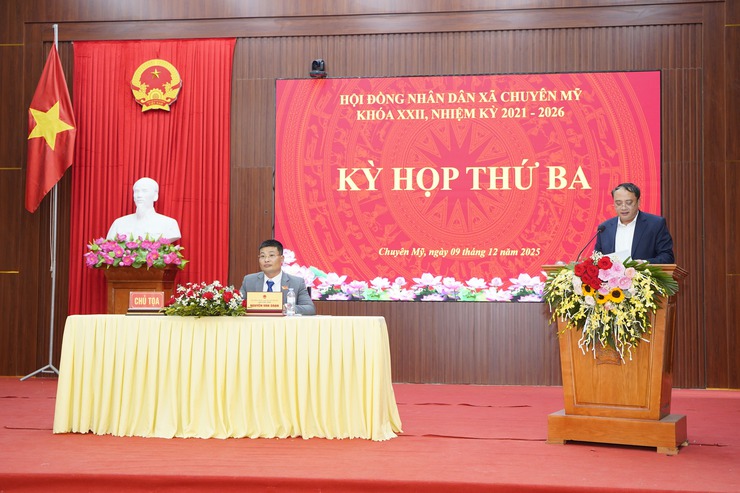 Kỳ họp thứ ba, HĐND xã Chuyên Mỹ khóa XXII, nhiệm kỳ 2021-2026- Ảnh 2.