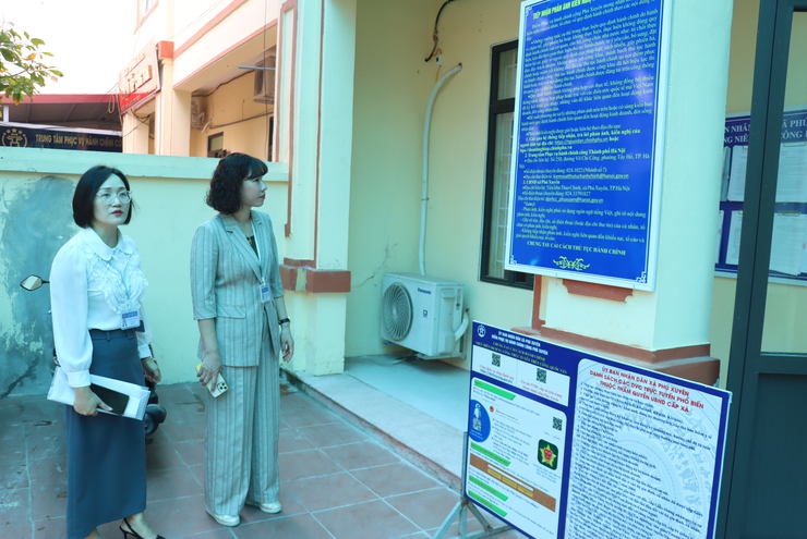 Đoàn công tác của  UBND xã Phú Xuyên  kiểm tra công vụ đột xuất tại các cơ quan, đơn vị trên địa bàn.- Ảnh 12.