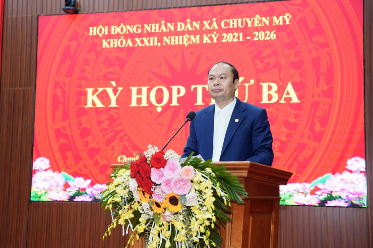 Kỳ họp thứ ba, HĐND xã Chuyên Mỹ khóa XXII, nhiệm kỳ 2021-2026- Ảnh 4.