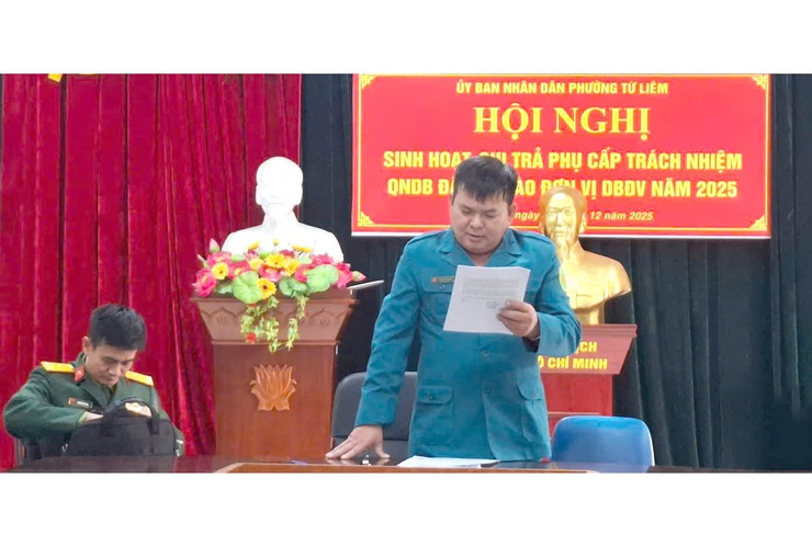 Ban chỉ huy quân sự Phường Từ Liêm tổ chức sinh hoạt đối với quân nhân dự bị đã xếp vào đơn vị dự bị động viên năm 2025- Ảnh 2.