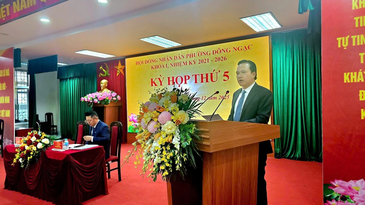 KHAI MẠC KỲ HỌP THỨ 5 HĐND PHƯỜNG ĐÔNG NGẠC KHÓA I, NHIỆM KỲ 2021-2026- Ảnh 2.