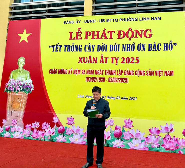 phường Lĩnh Nam tổ chức Lễ phát động Tết trồng cây "Đời đời nhớ ơn Bác Hồ" xuân Ất Tỵ 2025, chào mừng kỷ niệm 95 năm Ngày thành lập Đảng cộng sản Việt Nam (03/02/1930 - 03/02/2025)- Ảnh 1.