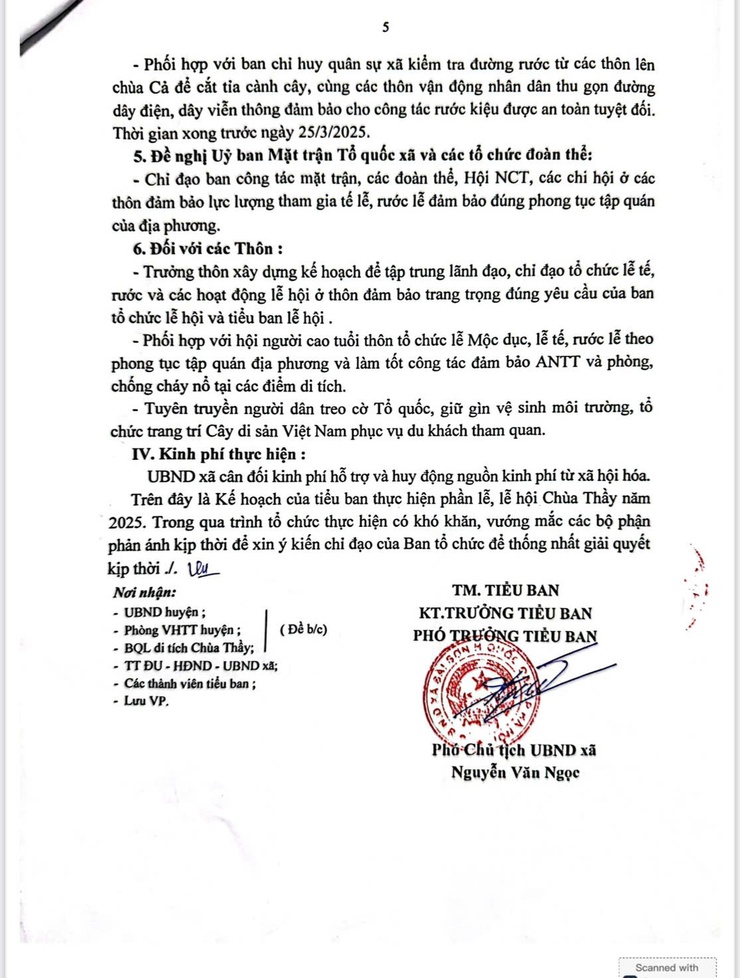 KẾ HOẠCH THỰC HIỆN PHẦN LỄ, LỄ HỘI CHÙA THÀY NĂM 2025- Ảnh 5.
