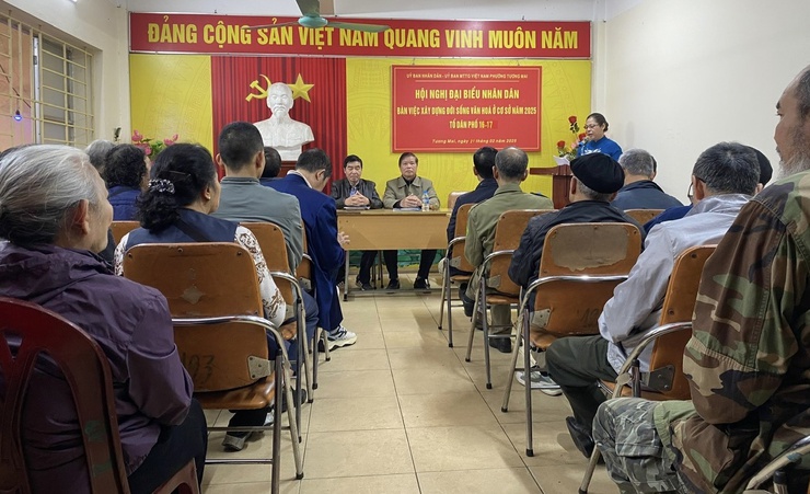Các tổ dân phố trên địa bàn phường Tương Mai tổ chức thành công hội nghị đại biểu nhân dân bàn việc xây dựng đời sống văn hoá ở cơ sở năm 2025.- Ảnh 1.