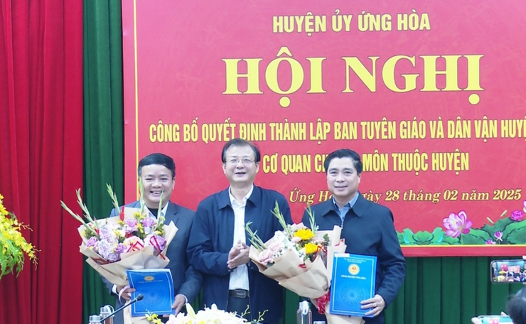 Công bố quyết định thành lập Ban Tuyên giáo và Dân vận Huyện uỷ.- Ảnh 6.