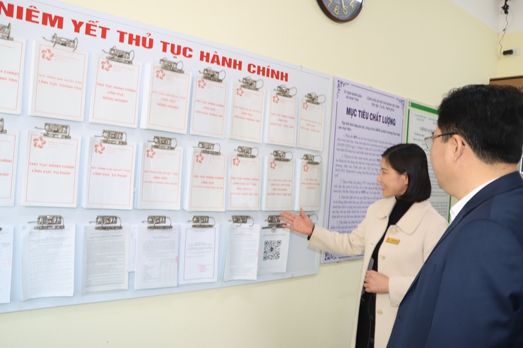  Phó Bí thư Thường trực Huyện uỷ kiểm tra công vụ đột xuất sau kỳ nghỉ Tết Nguyên đán- Ảnh 3.