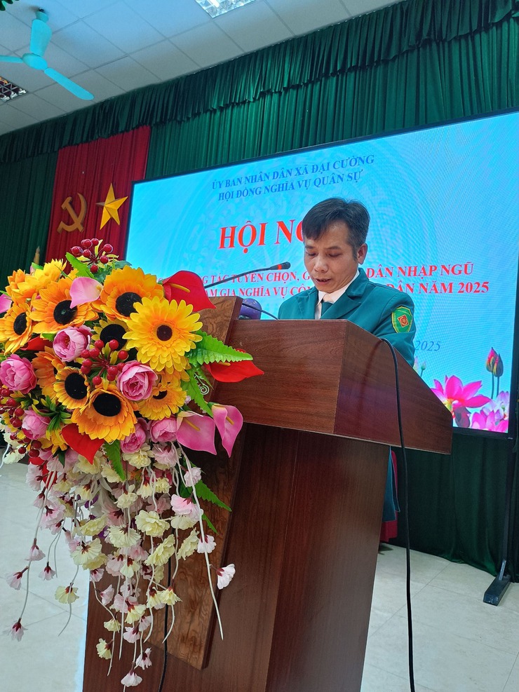 XÃ ĐẠI CƯỜNG TỔNG KẾT CÔNG TÁC TUYỂN CHỌN, GỌI CÔNG DÂN NHẬP NGŨ VÀ THAM GIA NGHĨA VỤ CÔNG AN NĂM 2025- Ảnh 4.