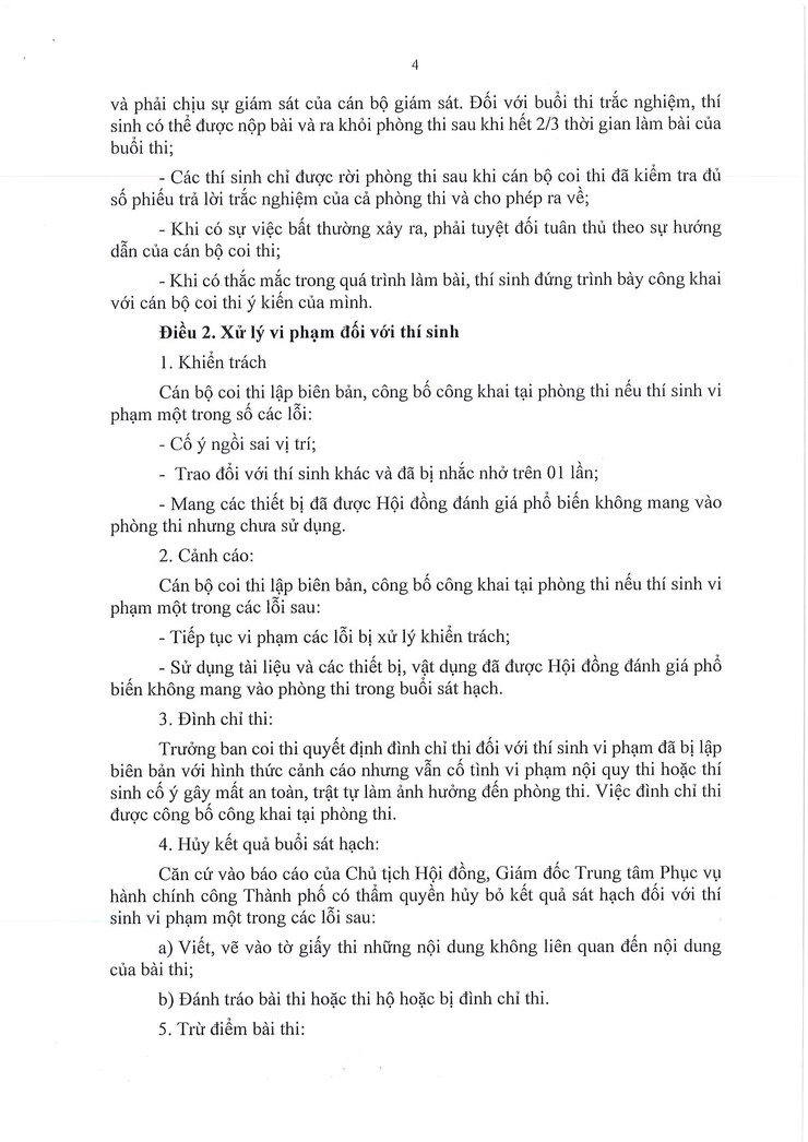 Quyết định Ban hành quy chế tổ chức, nội quy xét tuyển và điều kiện xác định trúng tuyển lao động hợp đồng của Trung tâm Phục vụ hành chính công Thành phố Hà Nội năm 2025- Ảnh 4.