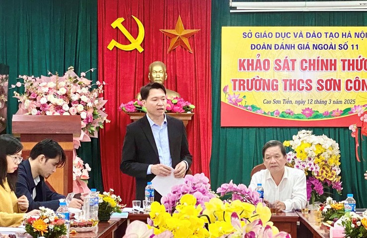 Trường THCS Sơn Công đón đoàn đánh giá ngoài của Sở Giáo dục và đào tạo Hà Nội về khảo sát chính thức kiểm định chất lượng giáo dục và chuẩn quốc gia- Ảnh 1.