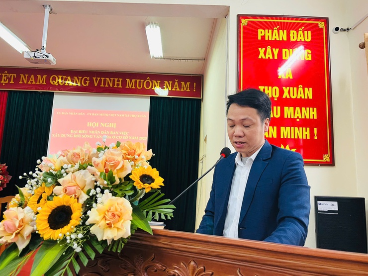 UBND phối hợp với Ủy ban MTTQ Việt Nam xã tổ chức Hội nghị đại biểu nhân dân, bàn việc xây dựng đời sống văn hóa ở cơ sở năm 2025- Ảnh 4.