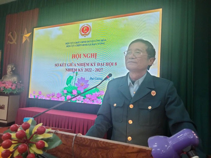 HỘI CỰU CHIẾN BINH XÃ ĐẠI CƯỜNG SƠ KẾT GIỮA NHIỆM KỲ 2022- 2027- Ảnh 2.