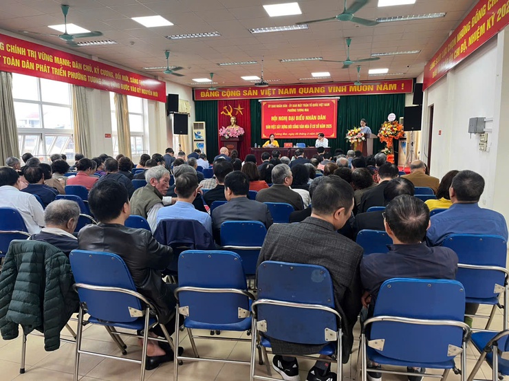 UBND-UBMTTQ Phường Tương Mai tổ chức Hội nghị đại biểu nhân dân bàn về xây dựng đời sống văn hóa ở cở sở năm 2025.- Ảnh 1.