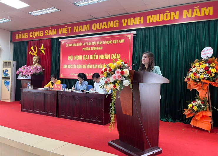 UBND-UBMTTQ Phường Tương Mai tổ chức Hội nghị đại biểu nhân dân bàn về xây dựng đời sống văn hóa ở cở sở năm 2025.- Ảnh 3.