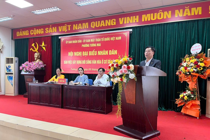 UBND-UBMTTQ Phường Tương Mai tổ chức Hội nghị đại biểu nhân dân bàn về xây dựng đời sống văn hóa ở cở sở năm 2025.- Ảnh 4.