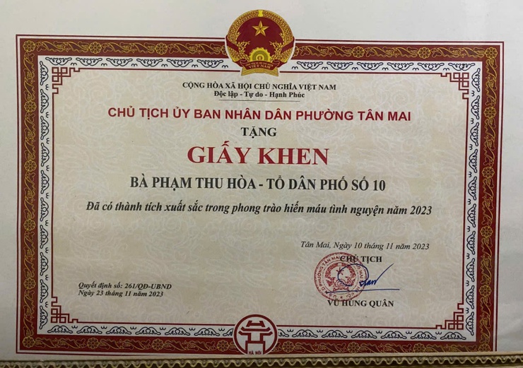 Chị Phạm Thu Hòa – Chi hội trưởng hội chữ thập đỏ tổ 9, 10 phường Tân Mai tấm gương về lòng nhân ái, nhiệt tình, tâm huyết- Ảnh 3.