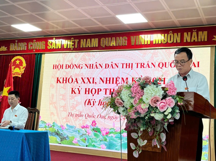 HĐND thị trấn Quốc Oai tổ chức kỳ họp thứ mười sáu thông qua phương án sắp xếp đơn vị hành chính cấp xã- Ảnh 7.