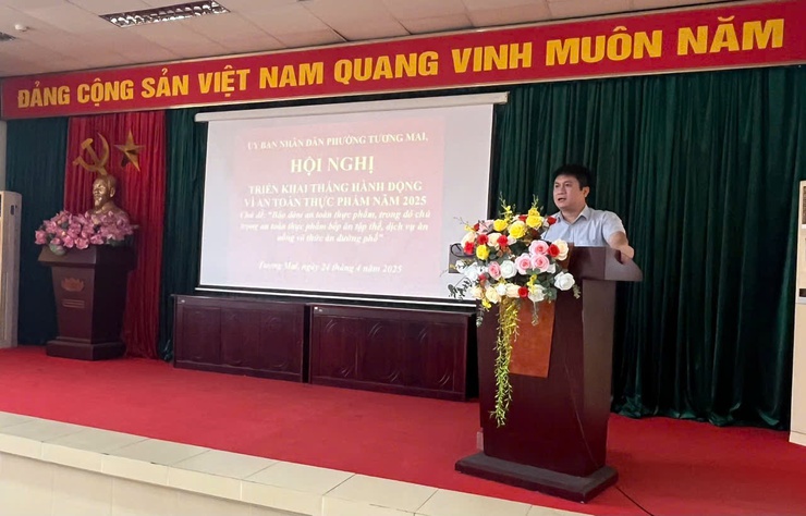 Phường Tương Mai tổ chức Hội nghị triển khai Tháng hành động Vì an toàn thực phẩm năm 2025.- Ảnh 3.