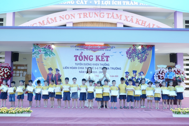 Trường mầm non Khai Thái tổ chức tổng kết, tuyên dương khen thưởng, liên hoan chia tay bé 5-6 tuổi ra trường năm học 2024-2025- Ảnh 5.