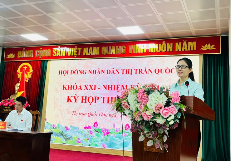 HĐND Thị trấn Quốc Oai tổ chức kỳ họp thứ 17 khóa XXI, nhiệm kỳ 2021-2026- Ảnh 6.