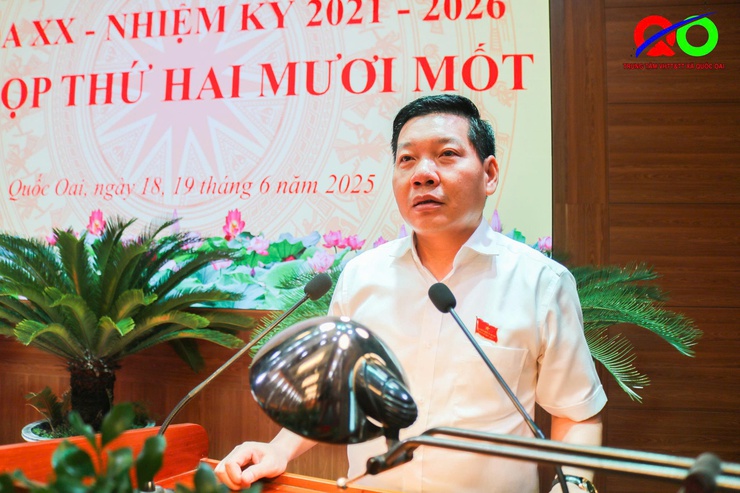 HĐND huyện Quốc Oai khoá XX, nhiệm kỳ 2021-2026 tiếp tục phiên làm việc thứ 2 và Bế mạc kỳ họp thứ 21- Ảnh 2.