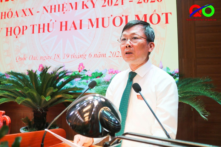 HĐND huyện Quốc Oai khoá XX, nhiệm kỳ 2021-2026 tiếp tục phiên làm việc thứ 2 và Bế mạc kỳ họp thứ 21- Ảnh 8.