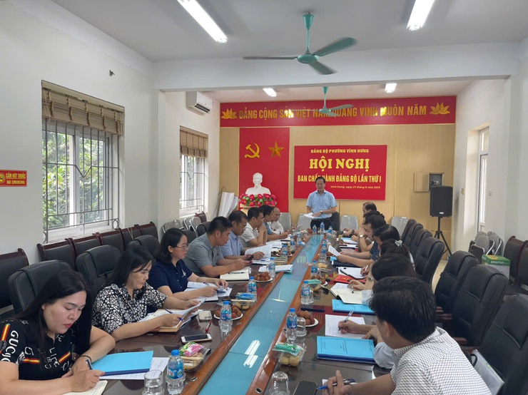 Phường Vĩnh Hưng vận hành thử nghiệm mô hình chính quyền 2 cấp- Ảnh 1.