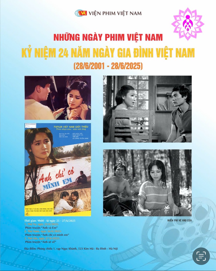 Lịch chiếu phim MIỄN PHÍ kỷ niệm 24 năm Ngày Gia đình Việt Nam- Ảnh 1.