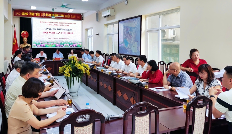 Vận hành thử nghiệm Hội nghị Ban Chấp hành Đảng bộ phường Giảng Võ lần thứ nhất, khoá I, nhiệm kỳ 2025-2030- Ảnh 1.
