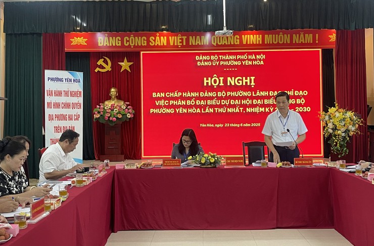 Đảng uỷ phường Yên Hòa tổ chức Hội nghị vận hành thử nghiệm mô hình chính quyền địa phương hai cấp- Ảnh 1.