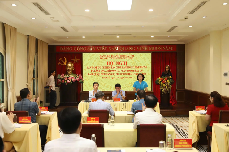 Phường Cửa Nam (mới) vận hành thử nghiệm hội nghị Ban Chấp hành Đảng bộ phường- Ảnh 2.