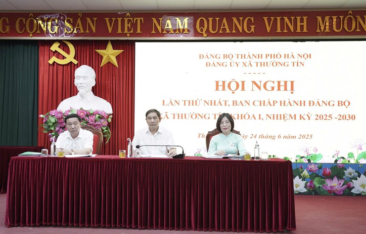 Xã Thường Tín (mới) vận hành thử nghiệm hoạt động Đảng ủy, HĐND, UBND xã và Điểm tiếp nhận, phục vụ hành chính công xã- Ảnh 1.