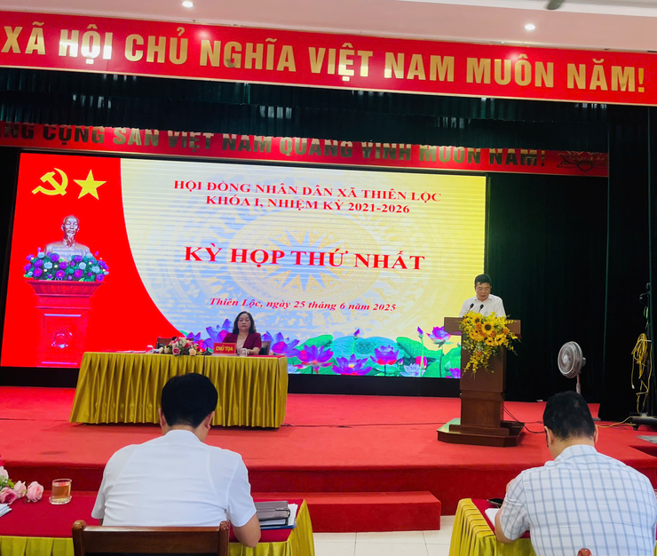 HĐND xã Thiên Lộc tổ chức vận hành thử nghiệm Kỳ họp thứ Nhất, nhiệm kỳ 2021 - 2026- Ảnh 1.