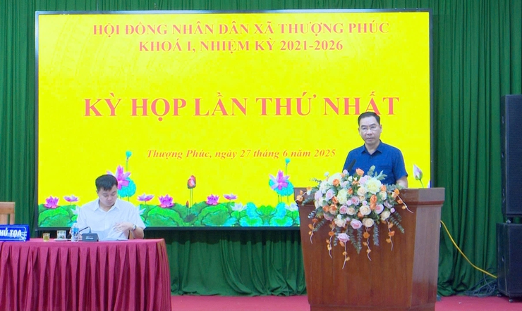 Hội đồng nhân dân xã Thượng Phúc tổ chức vận hành thử nghiệm kỳ họp lần thứ nhất- Ảnh 1.