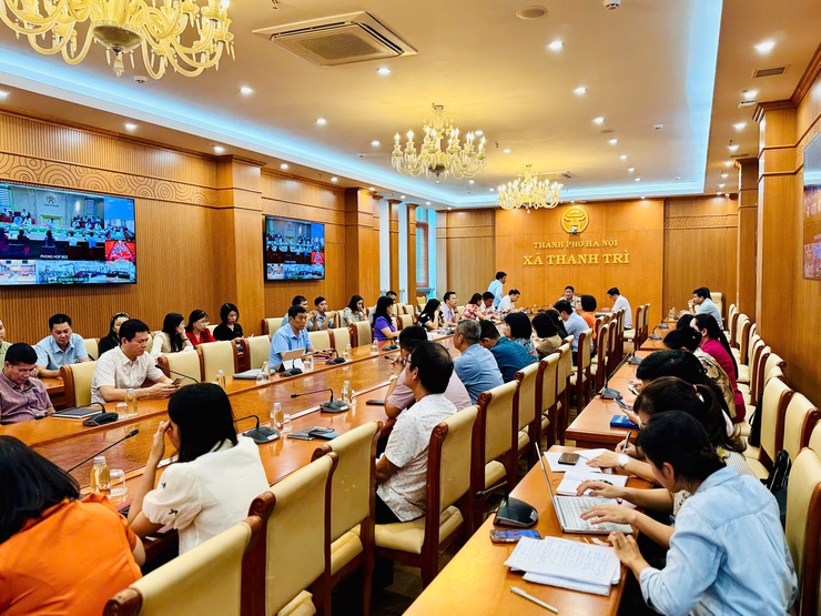 Xã Thanh Trì (mới): Dự trực tuyến sơ kết vận hành thử nghiệm chính quyền địa phương hai cấp- Ảnh 3.