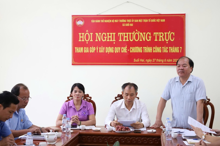 Xã Suối Hai vận hành thử cơ chế phối hợp giữa Mặt trận và các tổ chức chính trị - xã hội: Bước chuẩn bị chủ động, bài bản trong bộ máy mới.- Ảnh 2.