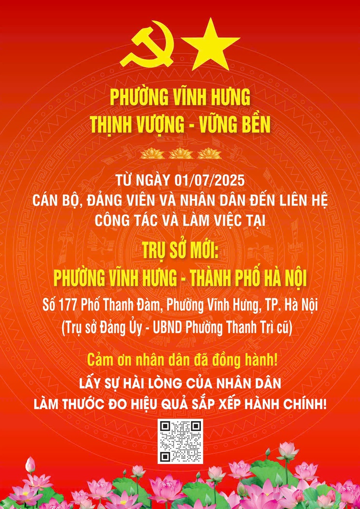 Phường Vĩnh Hưng mới chính thức đi vào hoạt động từ ngày 1/7/2025- Ảnh 1.