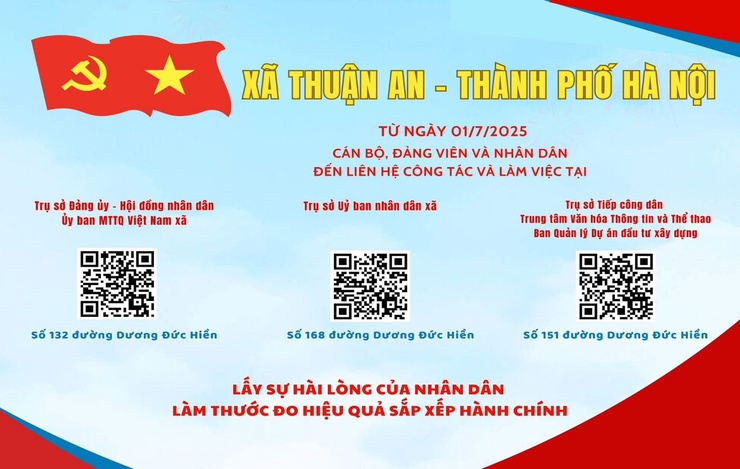 Thông báo trụ sở làm việc của Đảng ủy – HĐND – UBND – Uỷ Ban MTTQ Việt Nam xã Thuận An.- Ảnh 1.