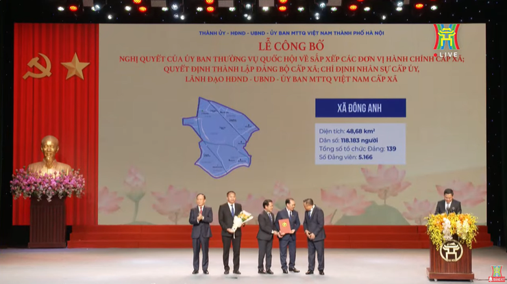 Thành ủy Hà Nội tổ chức lễ công bố các Nghị quyết, Quyết định về sắp xếp đơn vị hành chính - Ảnh 4.