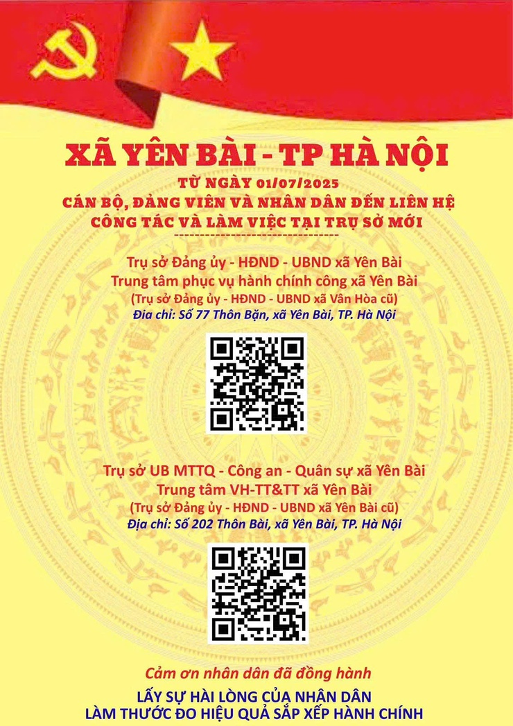 Thông báo từ ngày 01/07/2025, toàn bộ hoạt động tại xã Yên Bài được diễn ra tại các trụ sở mới.- Ảnh 1.