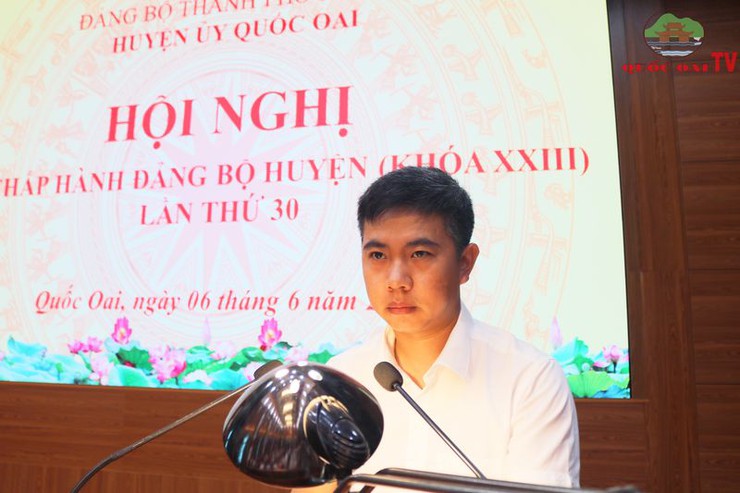 Hội nghị lần thứ 30 Ban Chấp hành Đảng bộ huyện Quốc Oai: Quyết liệt thực hiện các nhiệm vụ phát triển KT-XH 6 tháng đầu năm 2025- Ảnh 4.