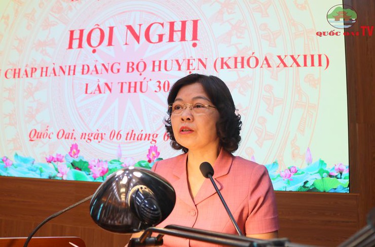 Hội nghị lần thứ 30 Ban Chấp hành Đảng bộ huyện Quốc Oai: Quyết liệt thực hiện các nhiệm vụ phát triển KT-XH 6 tháng đầu năm 2025- Ảnh 6.