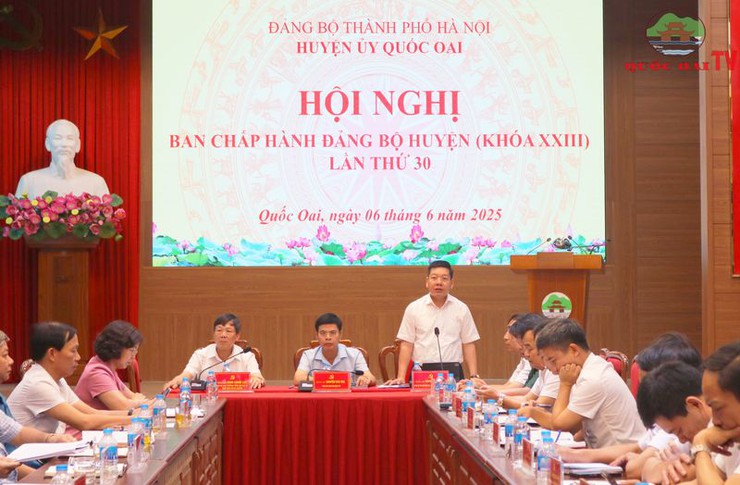 Hội nghị lần thứ 30 Ban Chấp hành Đảng bộ huyện Quốc Oai: Quyết liệt thực hiện các nhiệm vụ phát triển KT-XH 6 tháng đầu năm 2025- Ảnh 15.