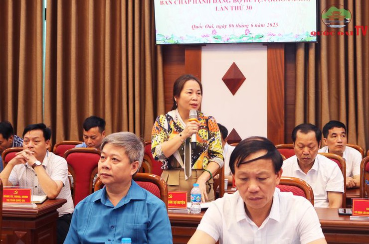 Hội nghị lần thứ 30 Ban Chấp hành Đảng bộ huyện Quốc Oai: Quyết liệt thực hiện các nhiệm vụ phát triển KT-XH 6 tháng đầu năm 2025- Ảnh 9.