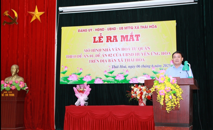 Thái Hòa ra mắt mô hình nhà văn hóa tự quản thực hiện Đề án 01, 02 của UBND huyện Ứng Hòa- Ảnh 2.