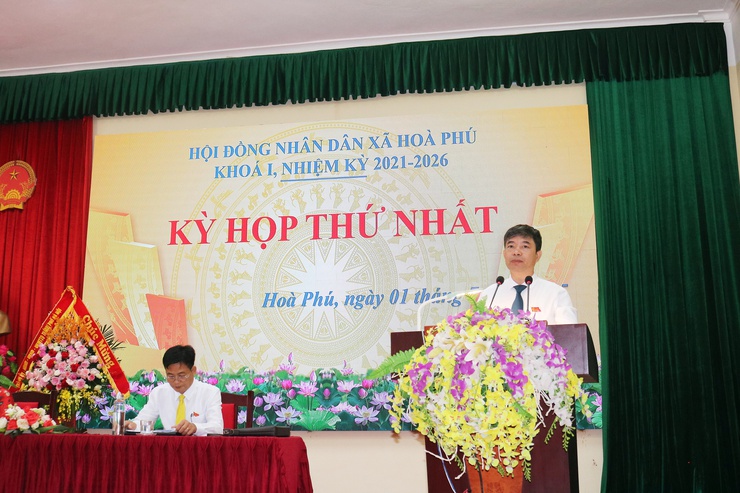 Xã Hòa Phú: Tổ chức thành công Kỳ họp thứ nhất HĐND xã khóa I, nhiệm kỳ 2021-2026- Ảnh 3.